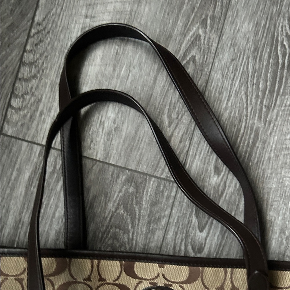 Coach Tan and Brown Signature Tote - Picture 7 of 9